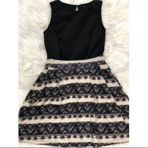 Lace Imprint Skater Dress